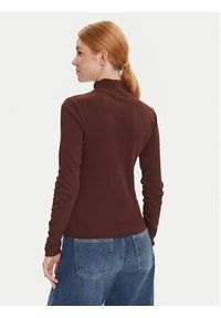 Tommy Jeans Bluzka Essential DW0DW19830 Brązowy Slim Fit. Kolor: brązowy. Materiał: bawełna #5