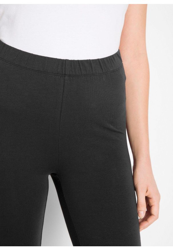 bonprix - Legginsy rybaczki z koronkową wstawką. Kolor: czarny. Materiał: koronka. Wzór: koronka
