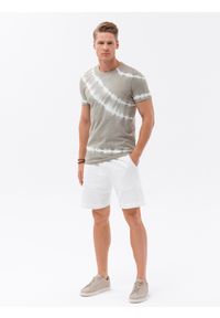 Ombre Clothing - T-shirt męski bawełniany TIE DYE - szary V4 S1622 - XL. Kolor: szary. Materiał: bawełna