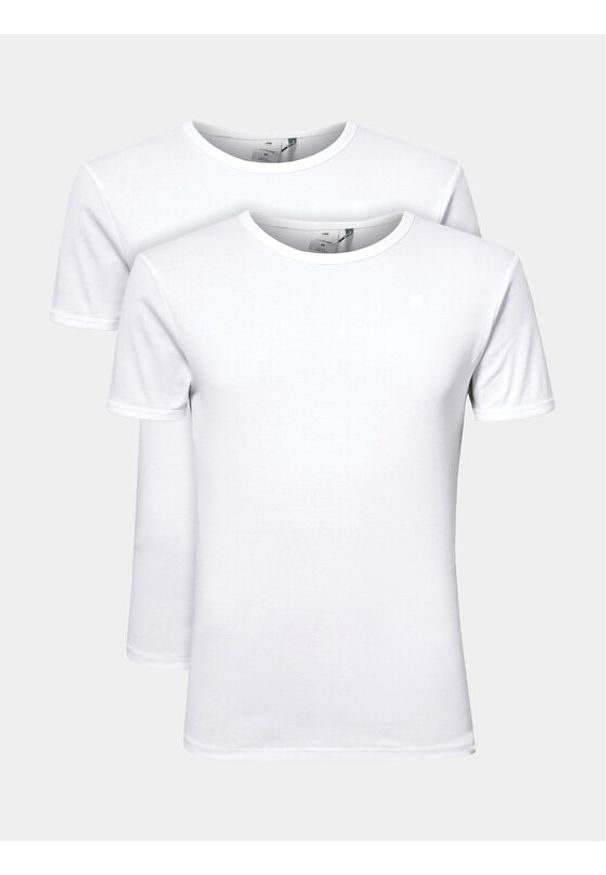 G-Star RAW - G-Star Raw Komplet 2 t-shirtów D07205-124-110 Biały Slim Fit. Kolor: biały. Materiał: bawełna