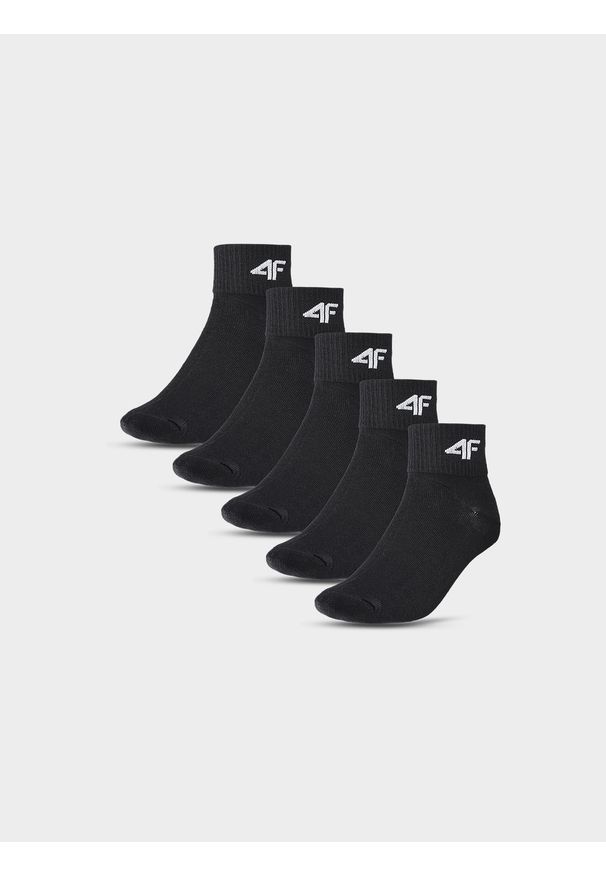 4f - 4F Skarpetki krótkie (5-pack) chłopięce - czarne 35-37. Kolor: czarny