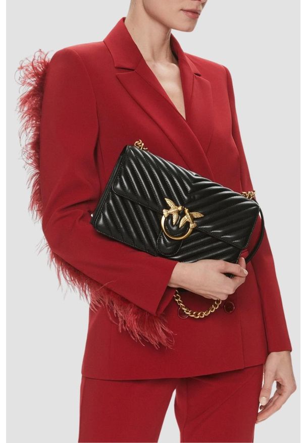 Pinko - PINKO Czarna torebka Love One Classic AW25. Kolor: czarny. Materiał: skórzane