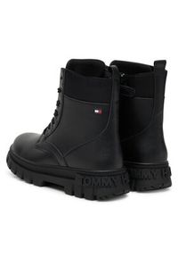 TOMMY HILFIGER - Tommy Hilfiger Trapery Lace-Up Bootie T3A5-34046-1695 D Czarny. Kolor: czarny. Materiał: skóra #6
