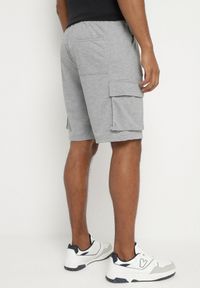 Born2be - Jasnoszare Dresowe Szorty z Bawełną Typu Cargo Soniela. Okazja: na co dzień. Kolor: szary. Materiał: bawełna, dresówka. Styl: casual, elegancki #4