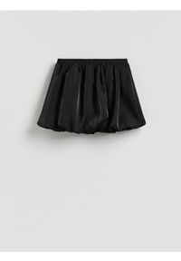 Reserved - Spódnica bombka - czarny. Kolor: czarny. Materiał: tkanina #1