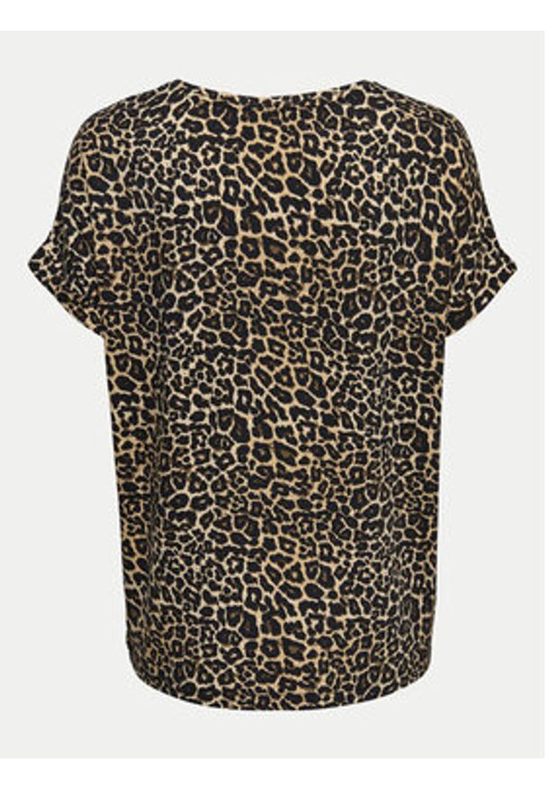 only - ONLY T-Shirt Moster 15182852 Brązowy Regular Fit. Kolor: brązowy. Materiał: wiskoza