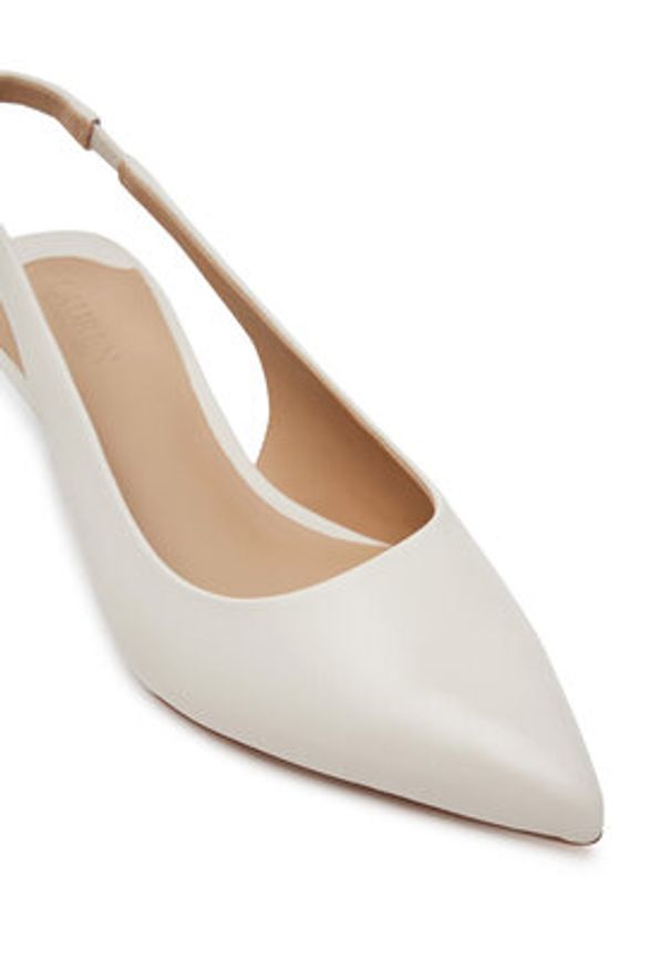Lauren Ralph Lauren - LAUREN RALPH LAUREN Czółenka Lolah II 802945730001 Biały. Kolor: biały. Materiał: skóra