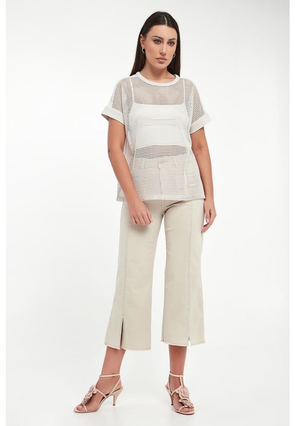 Joseph Ribkoff - Bluzka damska ażurowa JOSEPH RIBKOFF. Wzór: ażurowy