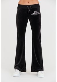 Juicy Couture - JUICY COUTURE Czarne spodnie Arched Metallic Layla. Kolor: czarny #1