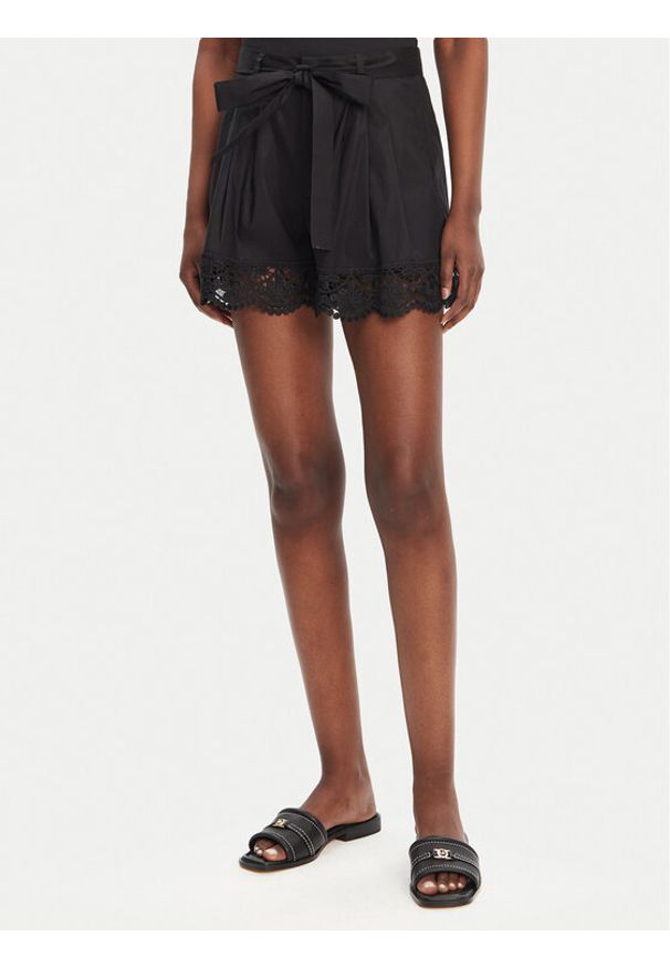 TwinSet - TWINSET Szorty materiałowe 251TT2096 Czarny Regular Fit. Kolor: czarny. Materiał: bawełna