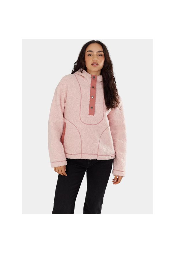 FUNDANGO - Bluza Damska Fundango Juniper Pile. Kolor: różowy. Materiał: polar