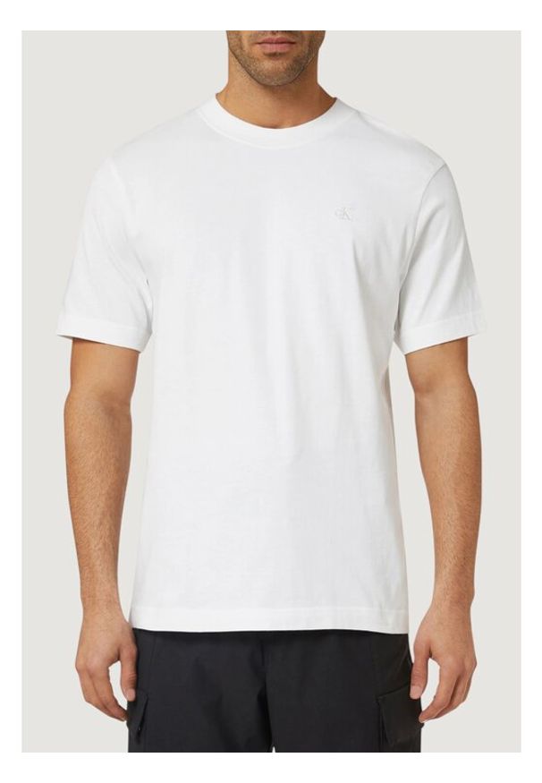 Calvin Klein Jeans T-Shirt Classic Monogram LV04RD254G Biały Regular Fit. Kolor: biały. Materiał: bawełna