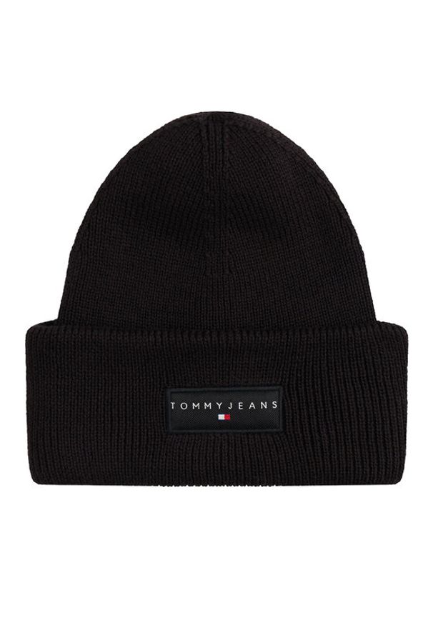 Tommy Jeans Czapka Tjm Linear Beanie AM0AM13666 Czarny. Kolor: czarny. Materiał: materiał, bawełna