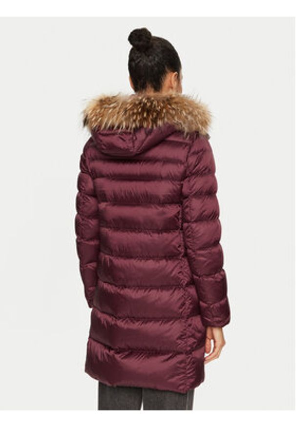 Hetrego - Hetregó Kurtka puchowa Leonie 8N603M Bordowy Regular Fit. Kolor: czerwony. Materiał: syntetyk