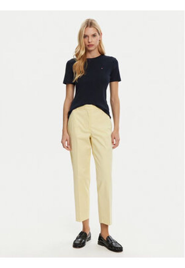 TOMMY HILFIGER - Tommy Hilfiger Chinosy WW0WW40504 Żółty Straight Fit. Kolor: żółty. Materiał: bawełna, lyocell