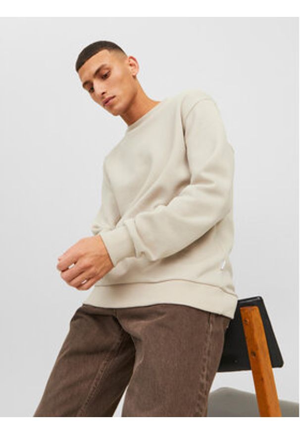Jack & Jones Bluza Bradley 12249341 Beżowy Relaxed Fit. Kolor: beżowy. Materiał: syntetyk, bawełna