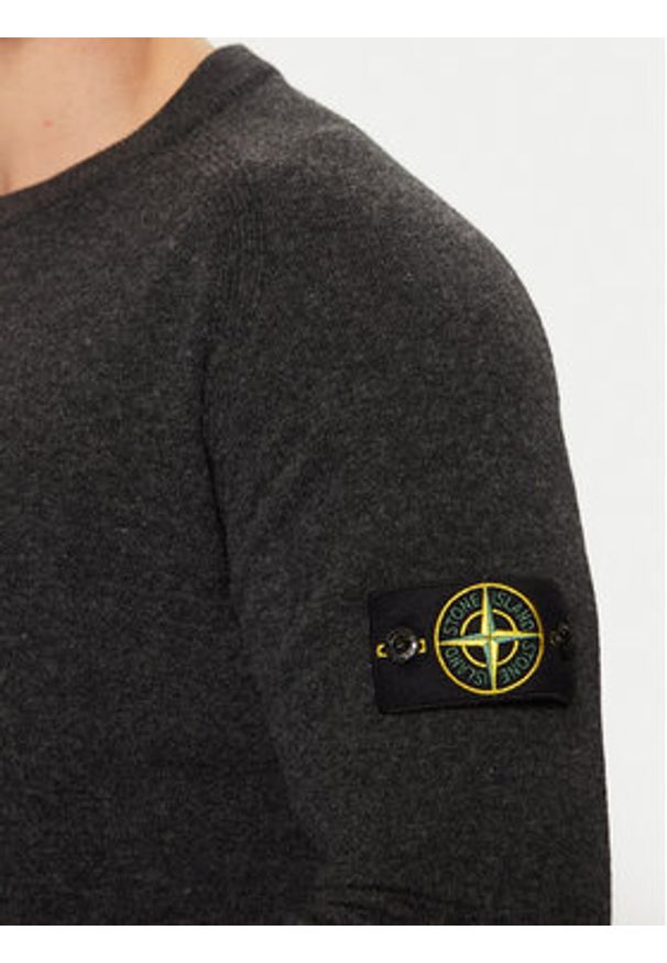 Stone Island Sweter 8115545B4 Szary Regular Fit. Kolor: szary. Materiał: wełna