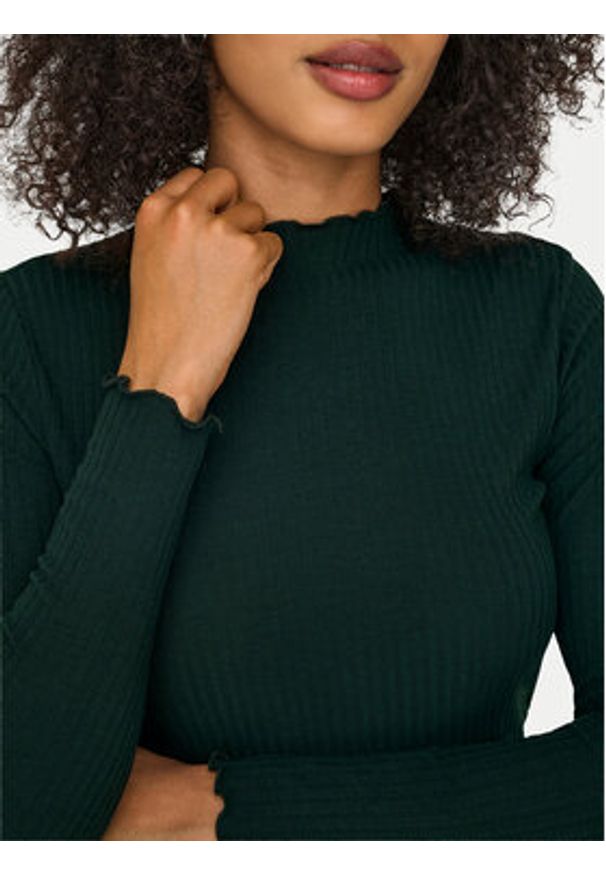 only - ONLY Bluzka Emma 15180040 Zielony Slim Fit. Kolor: zielony. Materiał: syntetyk