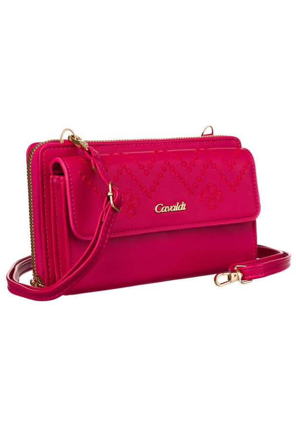 4U CAVALDI - Mini listonoszka 4U Cavaldi M-13 fuksja. Kolor: różowy. Materiał: skórzane