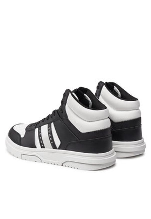 Tommy Jeans Sneakersy The Brooklyn Mix Mat Mid EM0EM01458 Czarny. Kolor: czarny. Materiał: skóra