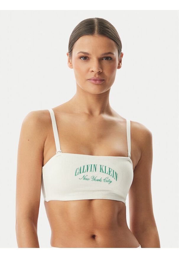 Calvin Klein Underwear Biustonosz top LV00QF8710 Kremowy. Kolor: kremowy. Materiał: bawełna
