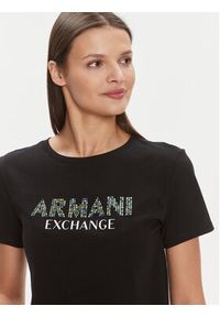 Armani Exchange T-Shirt 3DYT13 YJ8QZ 1200 Czarny Regular Fit. Kolor: czarny. Materiał: bawełna