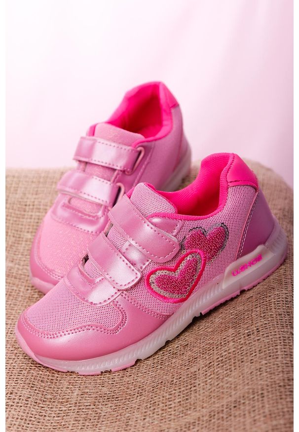 Casu - różowe buty sportowe na rzepy casu x506b. Zapięcie: rzepy. Kolor: różowy