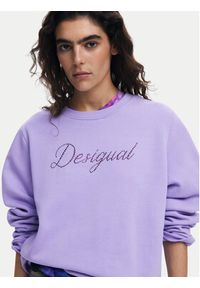 Desigual Bluza 25SWSK16 Fioletowy Regular Fit. Kolor: fioletowy. Materiał: bawełna