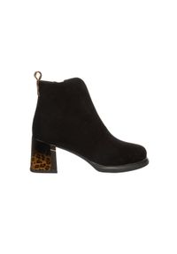 Botki Loretta Vitale C6911 Black 514281, Czarny, Skóra naturalna - 38. Okazja: na co dzień. Kolor: czarny. Materiał: skóra. Szerokość cholewki: normalna. Wzór: motyw zwierzęcy. Styl: casual #1