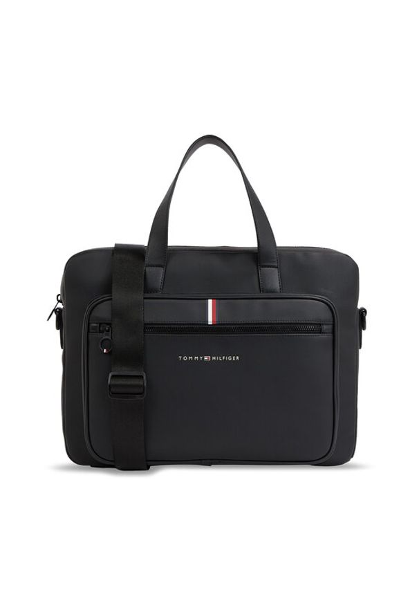 TOMMY HILFIGER - Tommy Hilfiger Torba na laptopa Th Essential Pique Computer Bag AM0AM11542 Czarny. Kolor: czarny