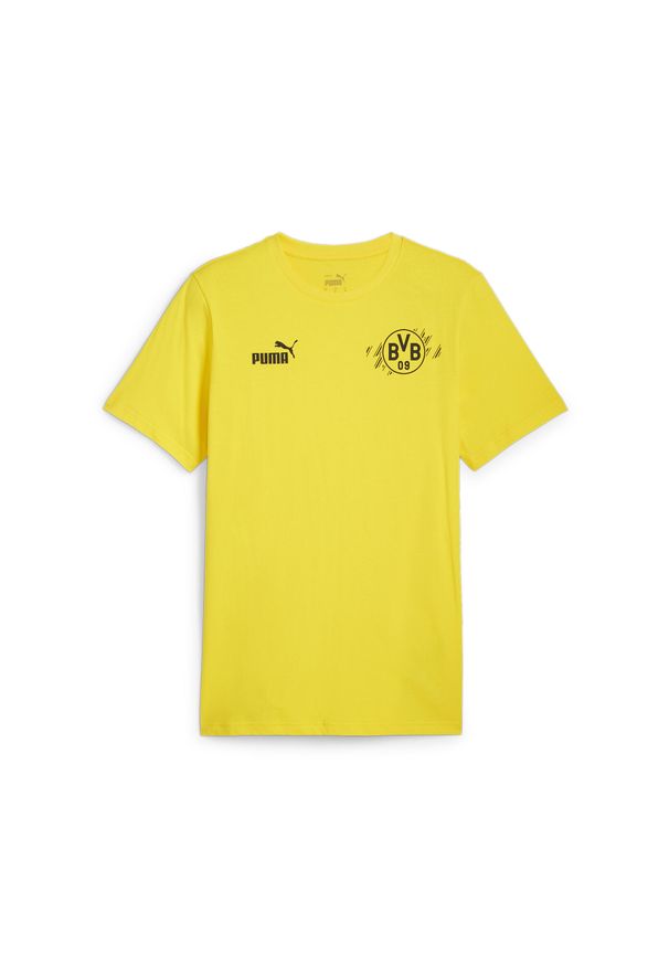 Puma - Męska koszulka ftblCULTURE Borussia Dortmund PUMA Faster Yellow Black. Kolor: czarny, żółty, wielokolorowy. Materiał: guma. Wzór: nadruk