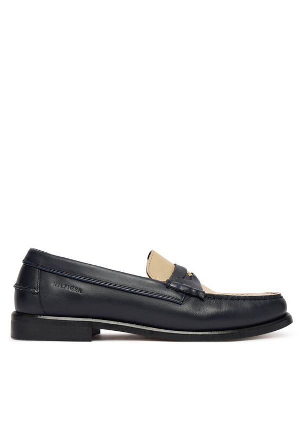 TOMMY HILFIGER - Tommy Hilfiger Mokasyny Penny Crust FM0FM05836 Granatowy. Kolor: niebieski. Materiał: skóra