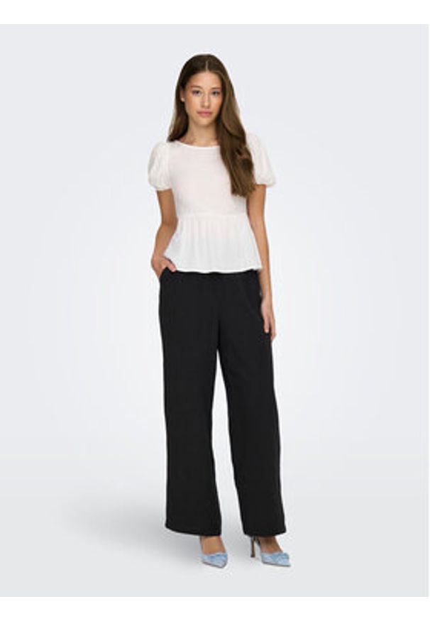 only - ONLY Spodnie materiałowe Thyra 15296375 Czarny Comfort Fit. Kolor: czarny. Materiał: bawełna