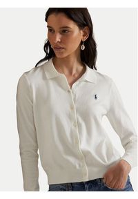 Polo Ralph Lauren Kardigan 211972110002 Biały Slim Fit. Typ kołnierza: polo. Kolor: biały. Materiał: bawełna #3