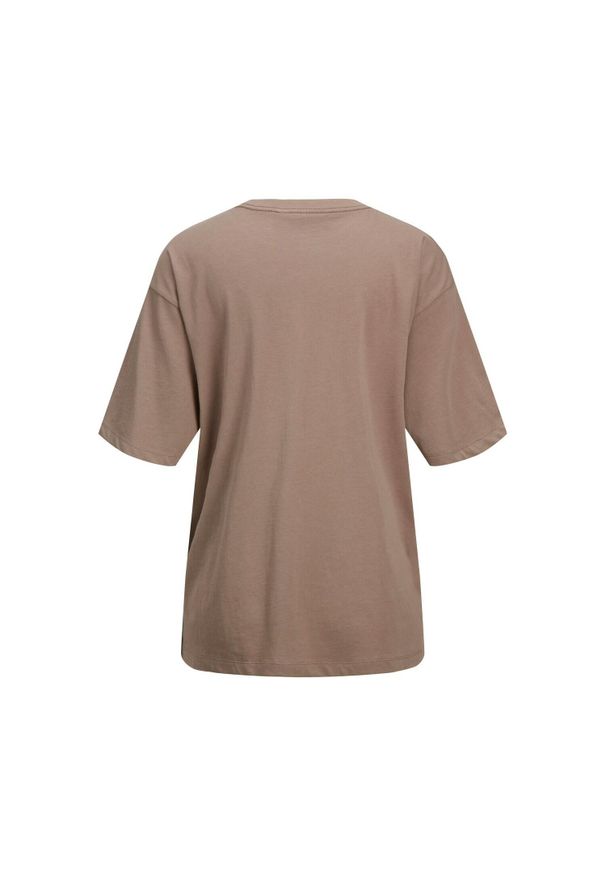 Duży T-shirt damski JJXX andrea logo. Kolor: brązowy. Sport: joga i pilates