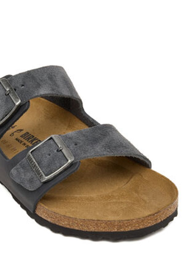 Birkenstock Klapki Arizona 1032435 Szary ciemny. Kolor: szary. Materiał: zamsz, skóra