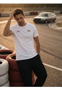 Sinsay - Bawełniana koszulka z krótkim rękawem - biały. Kolor: biały. Materiał: bawełna. Długość rękawa: krótki rękaw. Długość: krótkie #1