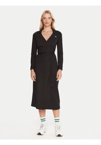 Lacoste Sukienka codzienna EF6022 Czarny Slim Fit. Okazja: na co dzień. Kolor: czarny. Materiał: bawełna. Typ sukienki: proste. Styl: casual
