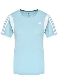 Adidas - adidas Koszulka techniczna Own The Run 3-Stripes Iteration GK5277 Błękitny Regular Fit. Kolor: niebieski. Materiał: syntetyk. Sport: bieganie #3