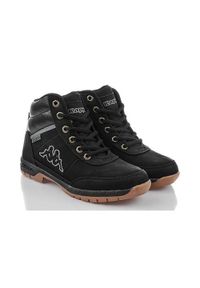 Buty do chodzenia dla dzieci Kappa Bright Mid. Wysokość cholewki: za kostkę. Zapięcie: sznurówki. Kolor: czarny. Materiał: materiał, syntetyk, tkanina. Szerokość cholewki: normalna. Sport: turystyka piesza