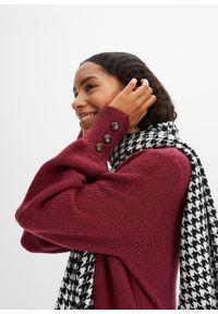 bonprix - Długi sweter z guzikami. Kolor: czerwony. Długość: długie #2