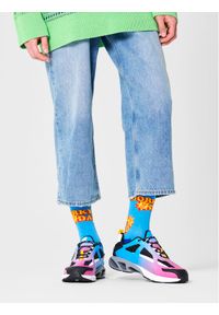 Happy-Socks - Happy Socks Skarpety wysokie unisex NOD01-6300 Niebieski. Kolor: niebieski. Materiał: bawełna, materiał