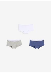 bonprix - Figi panty z koronką (5 par). Kolor: niebieski. Materiał: koronka. Wzór: koronka