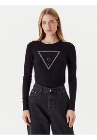 Guess Sweter W5YR23 Z2NQ2 Czarny Regular Fit. Kolor: czarny. Materiał: wiskoza