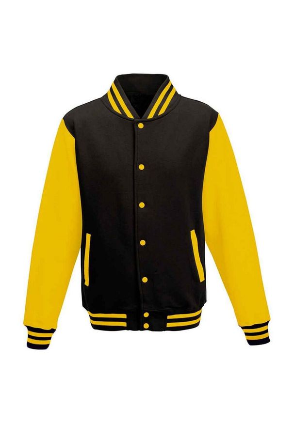 AWDIS - Kurtka Unisex Varsity Dla Dorosłych Z Polibawełny. Kolor: żółty, wielokolorowy, czarny