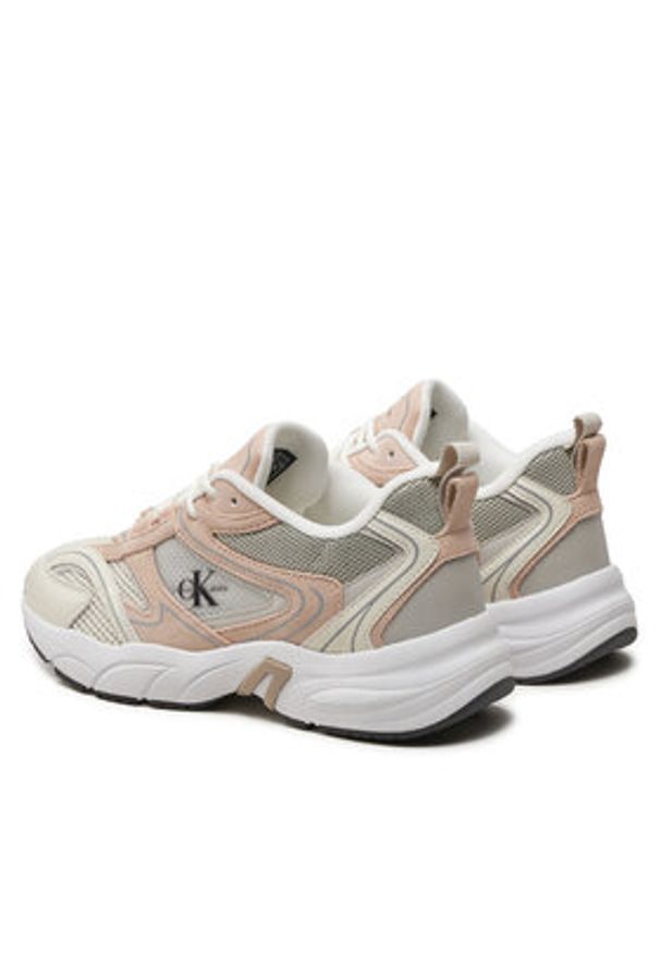 Calvin Klein Jeans Sneakersy Retro Tennis Su-Mesh Wn YW0YW00891 Beżowy. Kolor: beżowy. Materiał: materiał