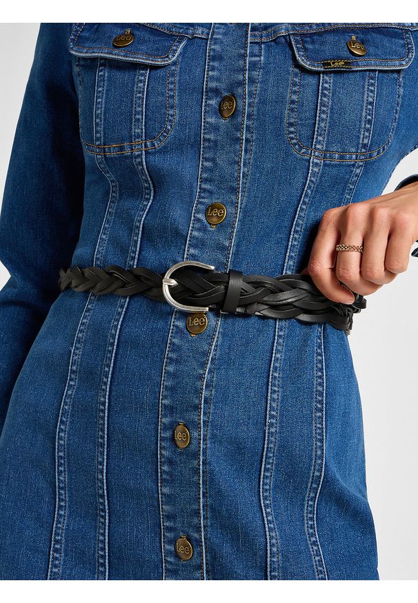 Lee - LEE DAMSKI PASEK LEE BRAIDED BELT BLACK 112351438