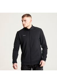 KIPSTA - Bluza treningowa do piłki nożnej Kipsta Essential. Typ kołnierza: komin. Kolor: wielokolorowy, czarny, szary. Materiał: tkanina, elastan, prążkowany, materiał, poliester. Sport: fitness, piłka nożna