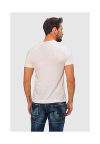 Emporio Armani - EMPORIO ARMANI Biały t-shirt męski z wyszywanym logo, Rozmiar XL. Kolor: biały. Materiał: prążkowany