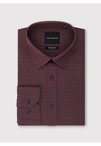 Pako Lorente - PAKO LORENTE - Bordowa koszula w geometryczny wzór. Kolor: czerwony. Materiał: elastan, bawełna. Długość rękawa: długi rękaw. Długość: długie. Wzór: geometria. Sezon: jesień #9